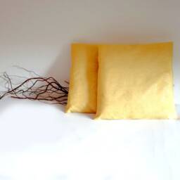 Yellow Damask Pillow, Decorative Floral Cushion, Pillows - thumbnail 3