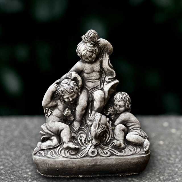 Concrete Angels Sculpture Stone Kids Figurine Outdoor Children Decoration Handmade Statue Memorial Ornament Children Lover Gift - image 1