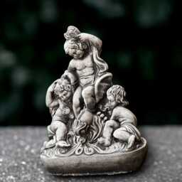 Concrete Angels Sculpture Stone Kids Figurine Outdoor Children Decoration Handmade Statue Memorial Ornament Children Lover Gift - thumbnail 4