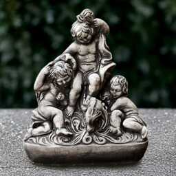 Concrete Angels Sculpture Stone Kids Figurine Outdoor Children Decoration Handmade Statue Memorial Ornament Children Lover Gift - thumbnail 3