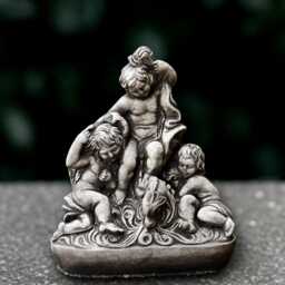 Concrete Angels Sculpture Stone Kids Figurine Outdoor Children Decoration Handmade Statue Memorial Ornament Children Lover Gift - thumbnail 1
