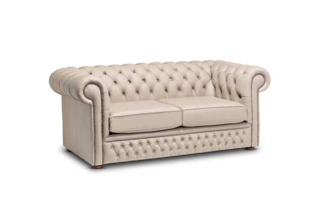 Chesterfield Two Seater Birch Taupe Leather - image 1