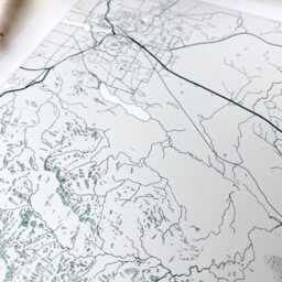 Tumwater South Olympia Map Hand Drawn Topographic Washington Drawing - Art Print Home Gift Mima Mounds Millersylvania Black Lake - thumbnail 3