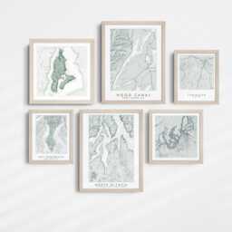 Tumwater South Olympia Map Hand Drawn Topographic Washington Drawing - Art Print Home Gift Mima Mounds Millersylvania Black Lake - thumbnail 4