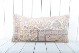 Vintage Turkish Kilim Lumbar Pillow Cover - 12x24 Inch - thumbnail 1