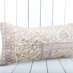 Vintage Turkish Kilim Lumbar Pillow Cover - 12x24 Inch - thumbnail 2