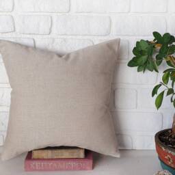 Terracotta Faux Leather Pillow Cover Rustic Modern Home Decor - 16'' X 16'' - thumbnail 4