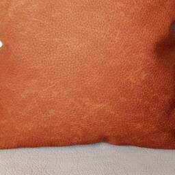 Terracotta Faux Leather Pillow Cover Rustic Modern Home Decor - 16'' X 16'' - thumbnail 3