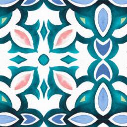 Moroccan Tile Cotton Fabric Essaouira Print For Curtains & Cushions - thumbnail 3