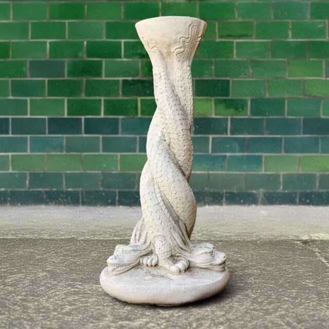Concrete Dragon Pedestal Sundial Stone Garden Timepiece Sculpture Fantasy Outdoor Decor Cement Mythical Ornament Unique Gift For Gardener - image 1