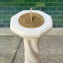 Concrete Dragon Pedestal Sundial Stone Garden Timepiece Sculpture Fantasy Outdoor Decor Cement Mythical Ornament Unique Gift For Gardener - thumbnail 2