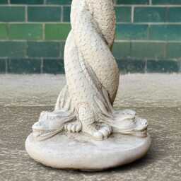 Concrete Dragon Pedestal Sundial Stone Garden Timepiece Sculpture Fantasy Outdoor Decor Cement Mythical Ornament Unique Gift For Gardener - thumbnail 4