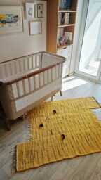 Nursery Wool Rug, Handmade Rug For Kids, Hand-Knitted Tiger Design Soft, Cozy & Durable Kids Room Floor Decor - thumbnail 1