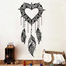 Dream Catcher Wall Decals Amulets Feather Heart Love Vinyl Sticker Boho Bedding Home Decor Bedroom Bohemian Stiskers Art Mural Ms761 - thumbnail 1