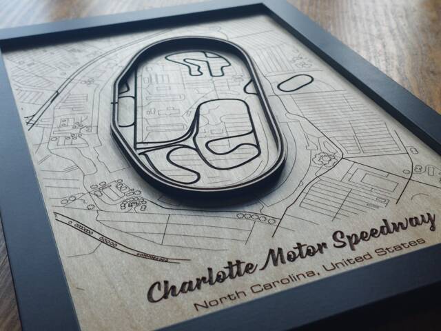 Charlotte Motor Speedway Wall Art Laser Engraved Wood, Nascar Gift - image 1