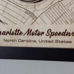 Charlotte Motor Speedway Wall Art Laser Engraved Wood, Nascar Gift - thumbnail 3