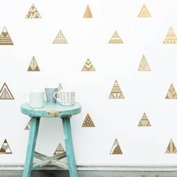 Mountain Wall Decals - Scandinavian Style Decals, Triangle Geometric Vinyl Nursery Kids Room Decal - thumbnail 2