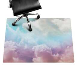 Pastel Clouds Desk Chair Mat, Blue Computer Office Landscape Gaming Floor Protector - thumbnail 3