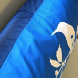 Cobalt Blue Blooming Blossom Rectangle Pillow - thumbnail 4
