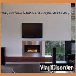 May Our Home Be Warm & Friends Many - Vinyl Wall Decal Quotes Sticker Guestquotes03Et - thumbnail 1