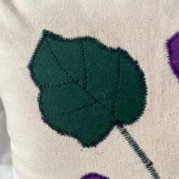 September Birth Flower Pillow, Morning Glory Cushion, Purple Handmade Floral Countryside, Gift For Her 30Th 40Th 50Th 60Th Birthday - thumbnail 2