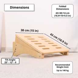 Adjustable Wooden Footrest Ergonomic Under Desk Leg Support - thumbnail 3