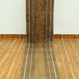 Handmade Cotton Runner Rug Brown Indian Rug, Custom Size - thumbnail 2