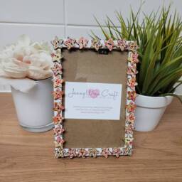 Patterned Wooden Star Button Photo Frame 4 X 6 Inch - thumbnail 3