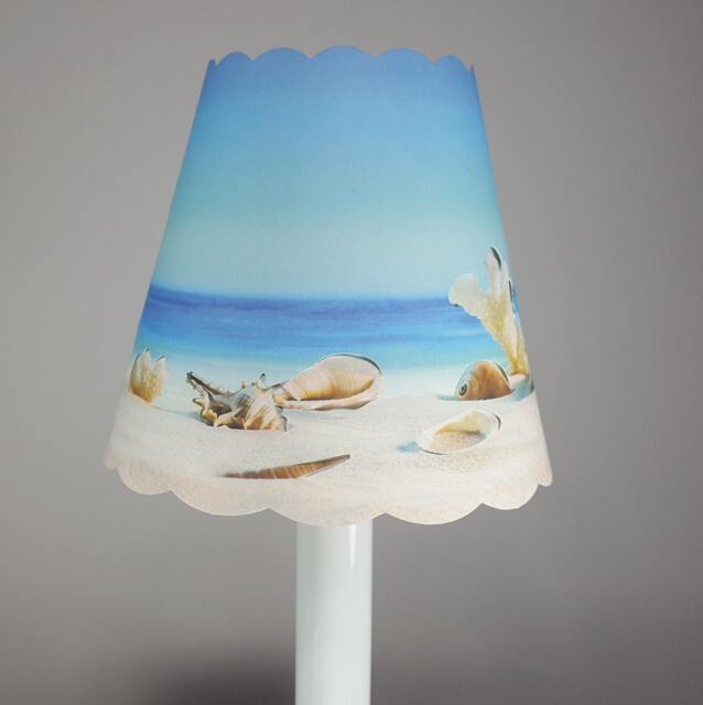 New 3x5x4.5 Cut Shells, Beach , June Summer Lampshade 100% Recycled Material Candelabra - image 1