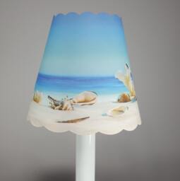 New 3x5x4.5 Cut Shells, Beach , June Summer Lampshade 100% Recycled Material Candelabra - thumbnail 1