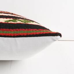 Vintage Turkish Kilim Pillow Cover Handwoven Wool Cushion - 16x16 - thumbnail 4