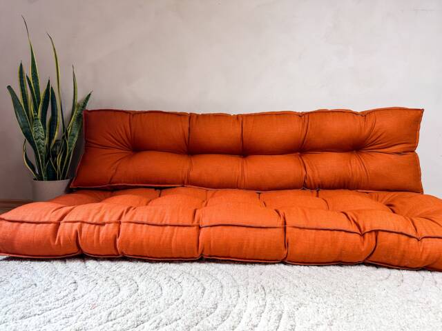 Linen Floor Cushion French Style Sofa, Bench Or Daybed - Custom Size - image 1