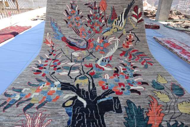 Natural Color 6'4x9'5 Tree Of Life Rug, Afghan Tribal Area Top Quality 100% Wool Handmade Pictorial Kids Room Living Rug - image 1