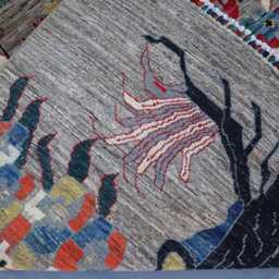 Natural Color 6'4x9'5 Tree Of Life Rug, Afghan Tribal Area Top Quality 100% Wool Handmade Pictorial Kids Room Living Rug - thumbnail 4