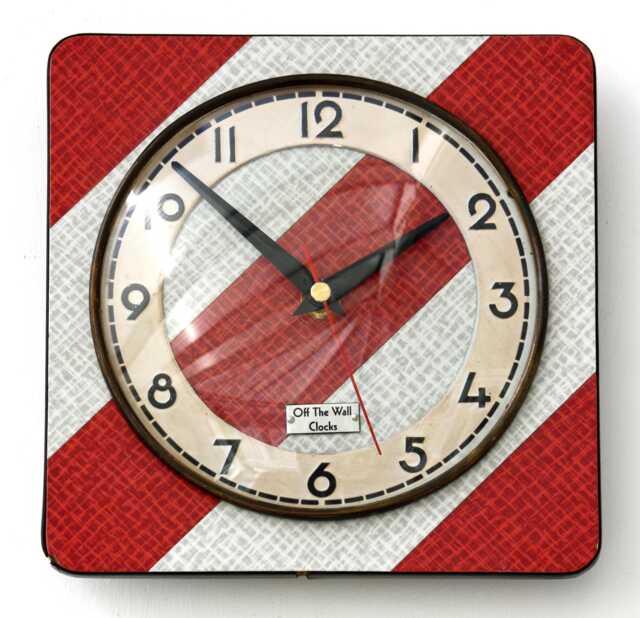 Retro Red Wall Clock - 19cm New Handmade Formica Style Mid Century Vintage French Gift Off The Clocks - image 1