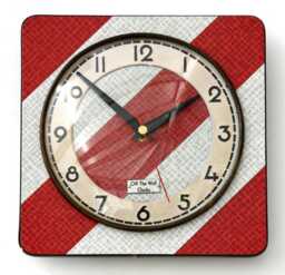 Retro Red Wall Clock - 19cm New Handmade Formica Style Mid Century Vintage French Gift Off The Clocks