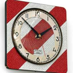 Retro Red Wall Clock - 19cm New Handmade Formica Style Mid Century Vintage French Gift Off The Clocks - thumbnail 2