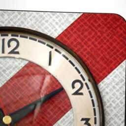Retro Red Wall Clock - 19cm New Handmade Formica Style Mid Century Vintage French Gift Off The Clocks - thumbnail 3