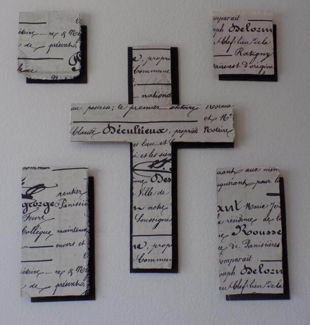 Large Cross Wall Sculpture, Contemporary Decor, Religious Art, Script 5 Piece Sculpture Set, Christian Art - image 1