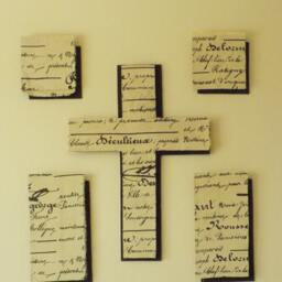 Large Cross Wall Sculpture, Contemporary Decor, Religious Art, Script 5 Piece Sculpture Set, Christian Art - thumbnail 2