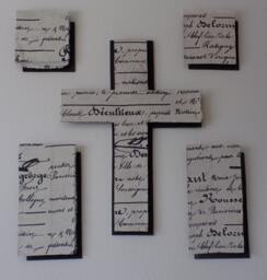 Large Cross Wall Sculpture, Contemporary Decor, Religious Art, Script 5 Piece Sculpture Set, Christian Art - thumbnail 1