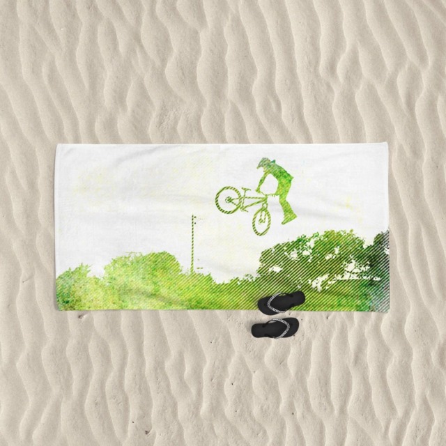 Mountain Bike Beach Towel Cycling Art Gift, Mtb Gift - image 1