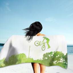 Mountain Bike Beach Towel Cycling Art Gift, Mtb Gift - thumbnail 2