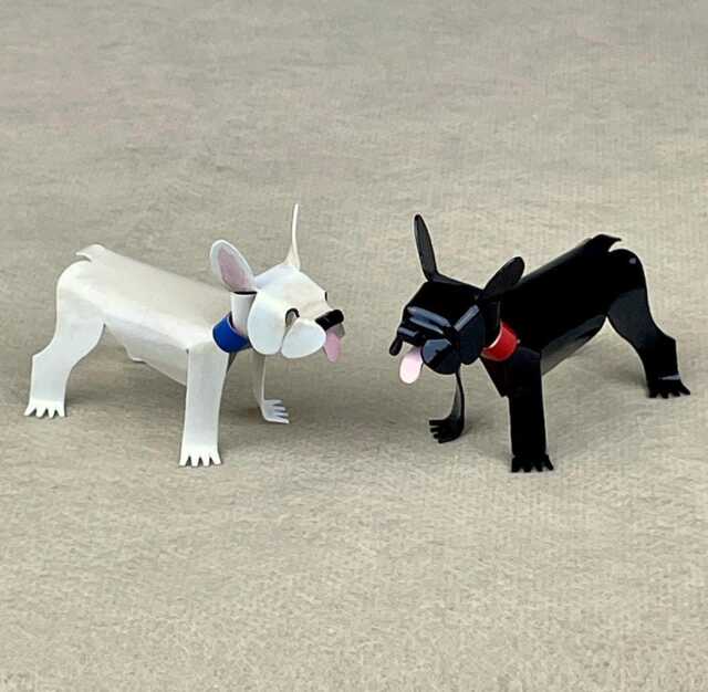 French Bulldog Handmade Copper Sculpture, Collectible Miniature Figurine - image 1