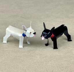 French Bulldog Handmade Copper Sculpture, Collectible Miniature Figurine - thumbnail 1