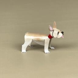 French Bulldog Handmade Copper Sculpture, Collectible Miniature Figurine - thumbnail 4