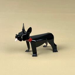 French Bulldog Handmade Copper Sculpture, Collectible Miniature Figurine - thumbnail 3