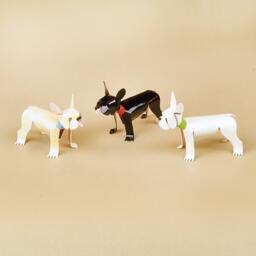 French Bulldog Handmade Copper Sculpture, Collectible Miniature Figurine - thumbnail 2