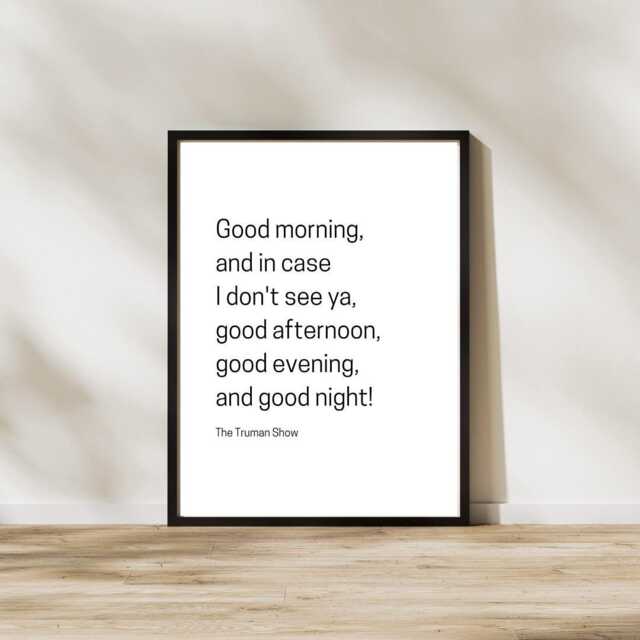 The Truman Show Quote Print Jim Carrey Movie Poster - image 1