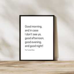 The Truman Show Quote Print Jim Carrey Movie Poster - thumbnail 1